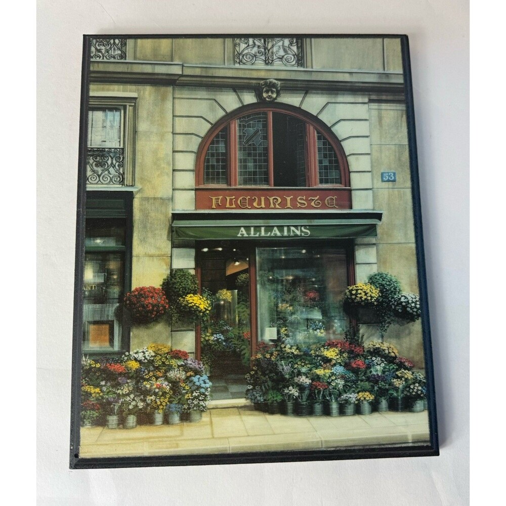 Scott Steele Flaurista 53 Wooden Wall Plaque Artwork Florist Street Scene 8x10